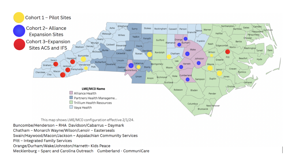NC Map with LME/MCO locations highlighted