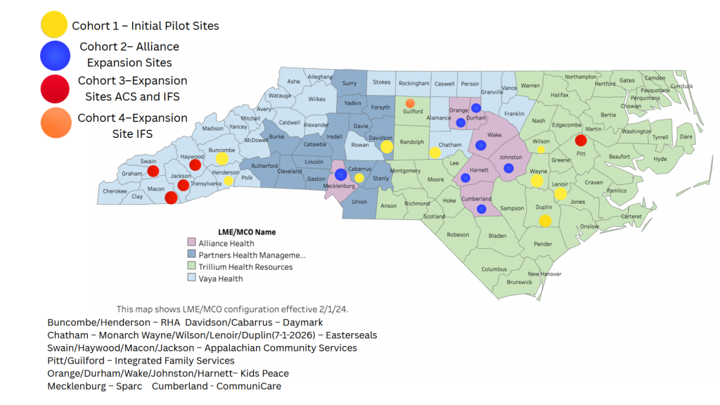 Map showing the LME/MCO configuration effective 2/1/2024.